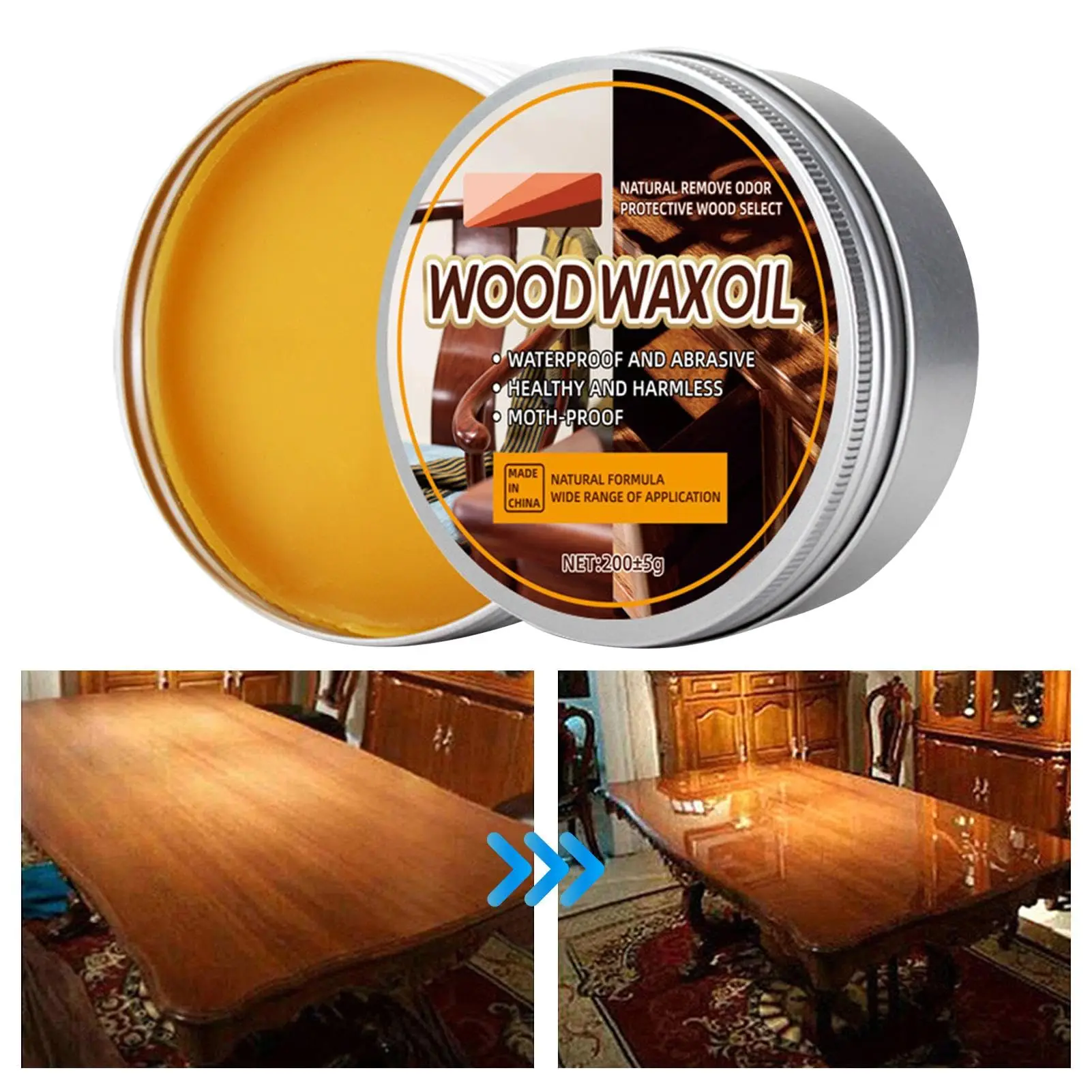 Woodworking Oil Finish - Wooden Beeswax Furniture Polishing Waterproof Log