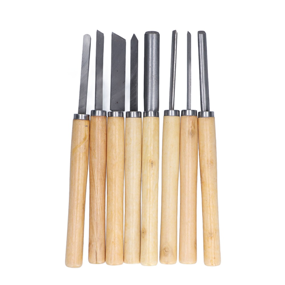 8PCS HSS Steel Wood Turning Ch - Skew Chisel Wood recension och pris