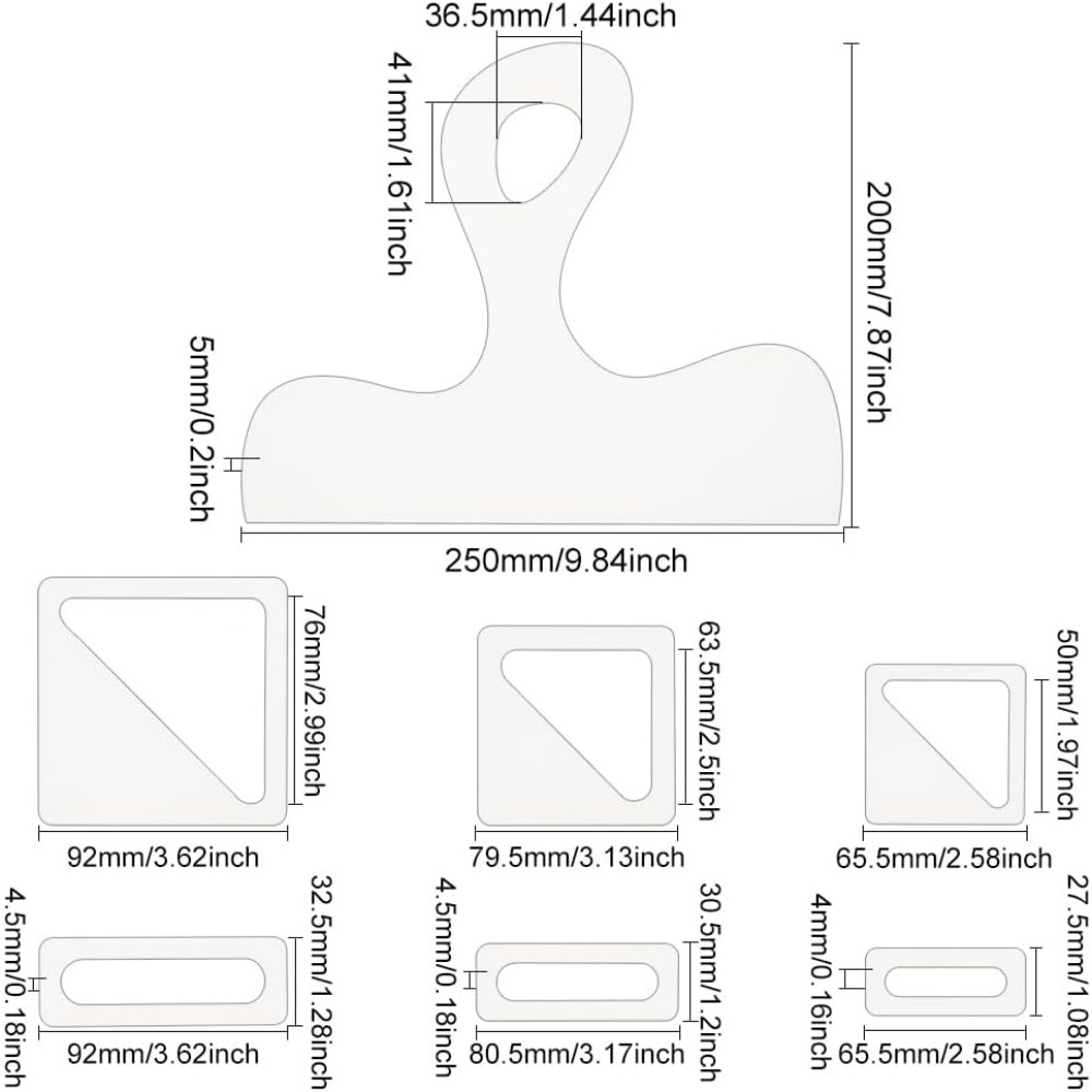 7Pcs Charcuterie Template Acry - Woodworking Essentials recension och pris