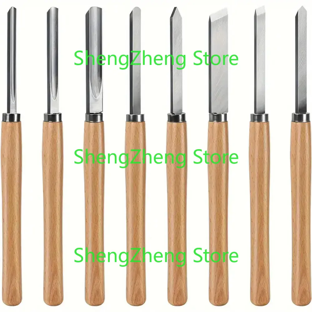 8Pcs Professional Wood Turning - Skew Chisel Wood recension och pris