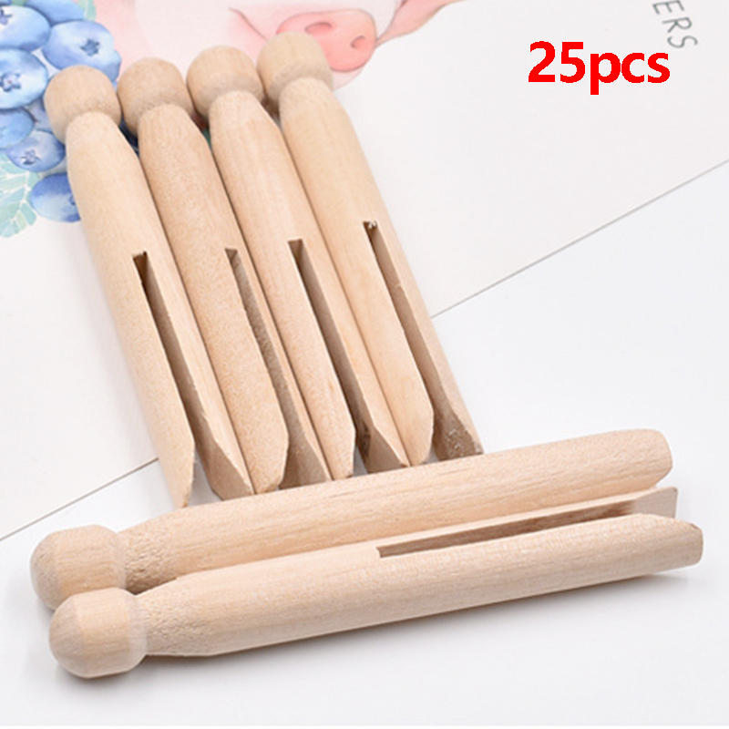 25pcs 11cm Wood Dolly Peg Wood - Woodworking Z Clips recension och pris