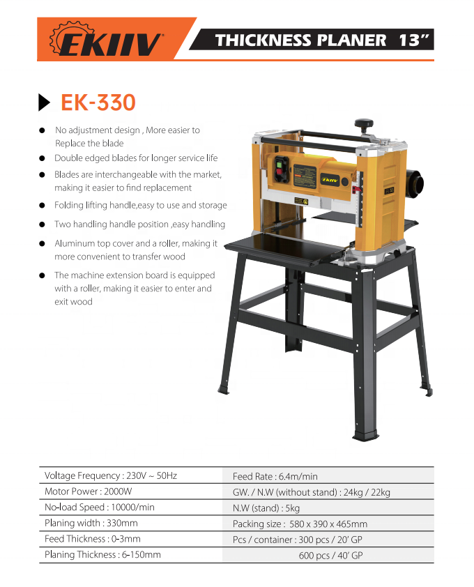 110v/220v Portable Wood Thickn - Woodworking Thicknesser recension och pris