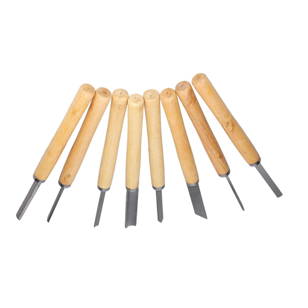 8PCS HSS Steel Wood Turning Ch - Skew Chisel Wood recension och pris