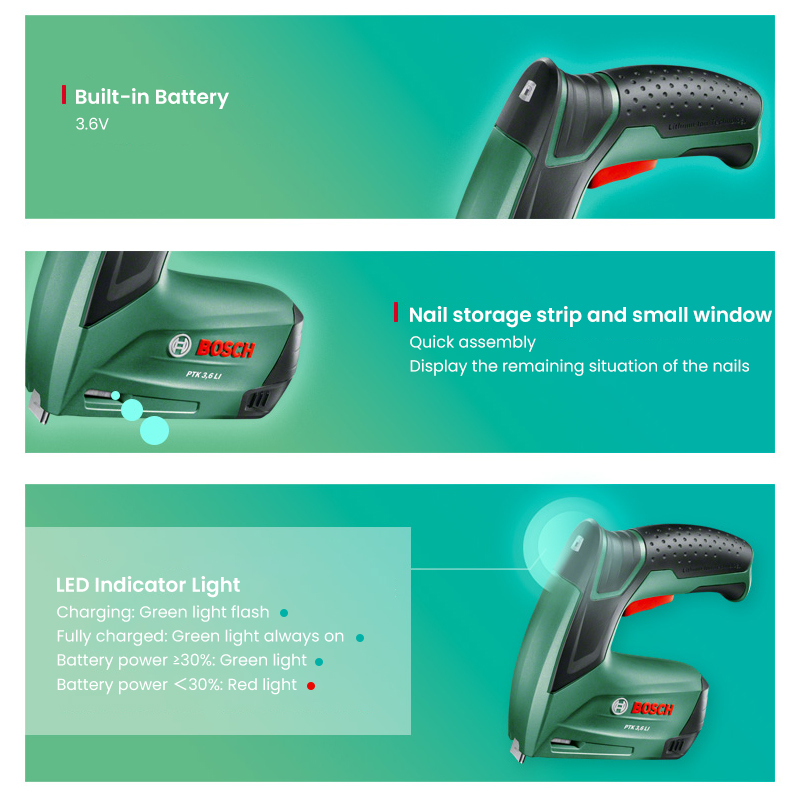 Bosch PTK 3.6 Li Cordless Nail - Woodworking Diy recension och pris